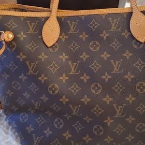♥️Sold♥️Authentic Louis Vuitton Neverfull MM Monogram M40156 Tote Hand Bag LD194